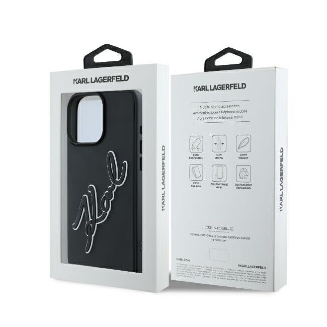 Husa premium pentru  iPhone 16 Pro Karl Lagerfeld superior quality - Negru melange