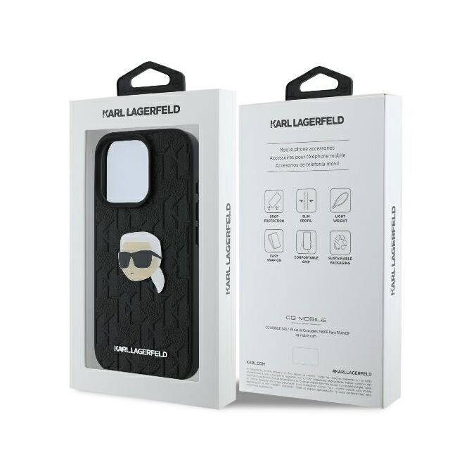 Husa premium pentru  iPhone 16 Pro Karl Lagerfeld superior quality - Negru print