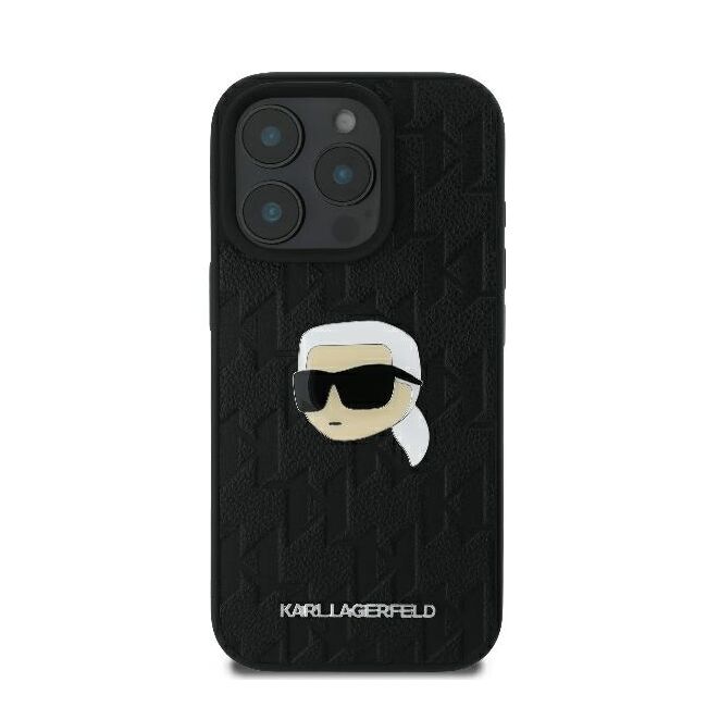 Husa premium pentru  iPhone 16 Pro Karl Lagerfeld superior quality - Negru print