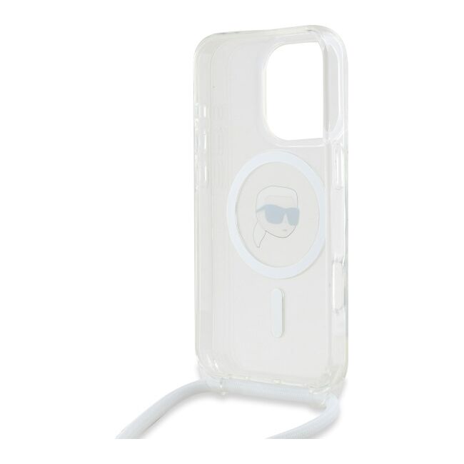 Husa premium pentru  iPhone 16 Pro Max Karl Lagerfeld compatibila Magsafe - Transparent