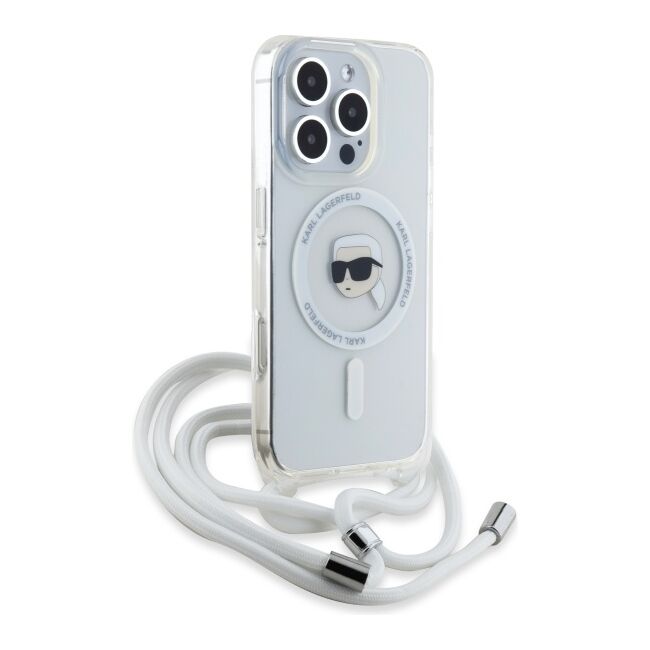 Husa premium pentru  iPhone 16 Pro Max Karl Lagerfeld compatibila Magsafe - Transparent