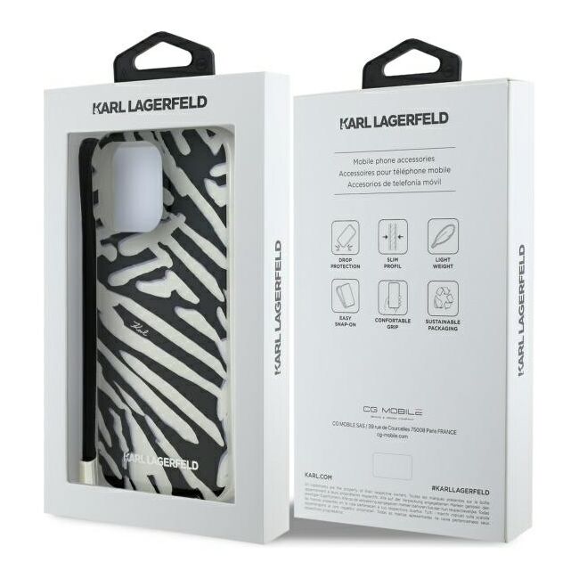Husa premium pentru  iPhone 16 Pro Max Karl Lagerfeld superior quality - Argintiu