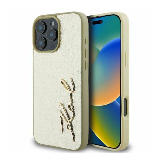 Husa premium pentru  iPhone 16 Pro Max Karl Lagerfeld superior quality - Bej