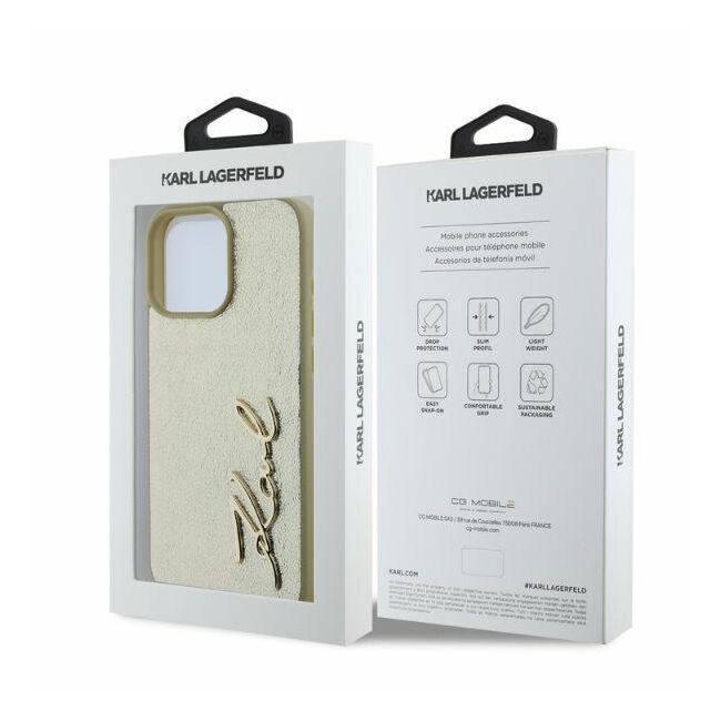 Husa premium pentru  iPhone 16 Pro Max Karl Lagerfeld superior quality - Bej