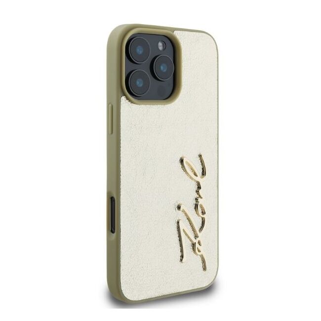 Husa premium pentru  iPhone 16 Pro Max Karl Lagerfeld superior quality - Bej