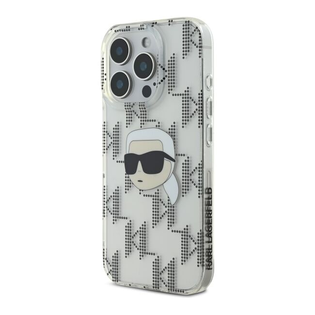 Husa premium pentru  iPhone 16 Pro Max Karl Lagerfeld superior quality - Gri deschis