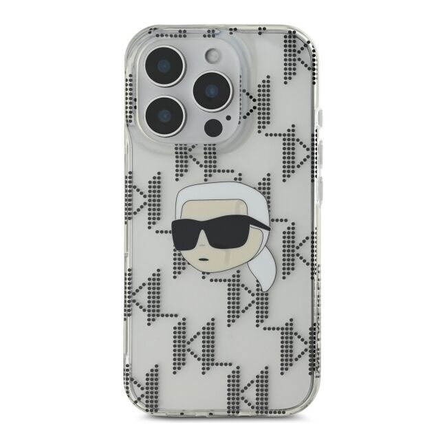 Husa premium pentru  iPhone 16 Pro Max Karl Lagerfeld superior quality - Gri deschis