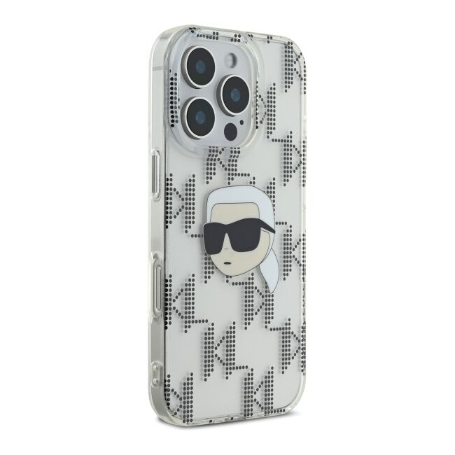 Husa premium pentru  iPhone 16 Pro Max Karl Lagerfeld superior quality - Gri deschis