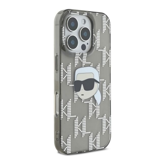 Husa premium pentru  iPhone 16 Pro Max Karl Lagerfeld superior quality - Gri inchis