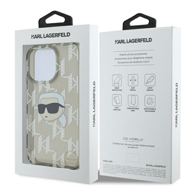 Husa premium pentru  iPhone 16 Pro Max Karl Lagerfeld superior quality - Gri inchis