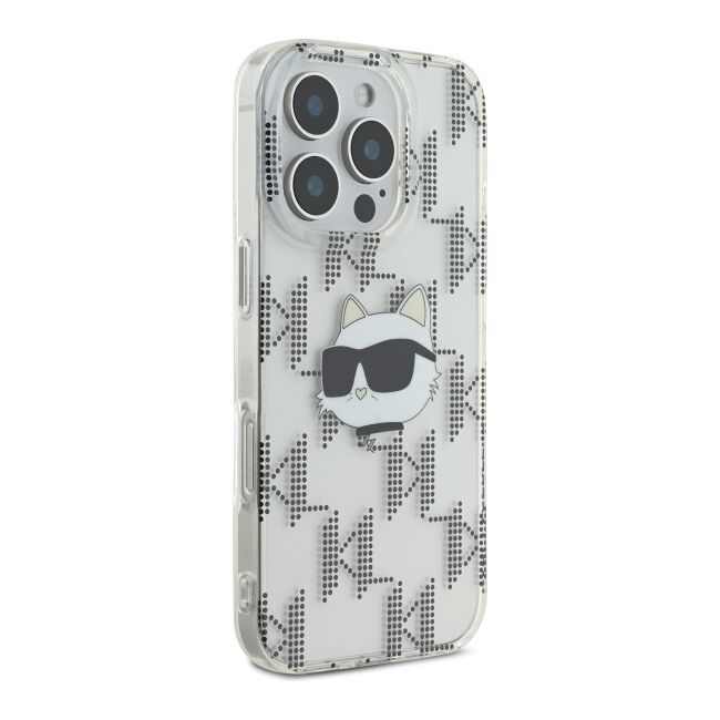 Husa premium pentru  iPhone 16 Pro Max Karl Lagerfeld superior quality - Gri