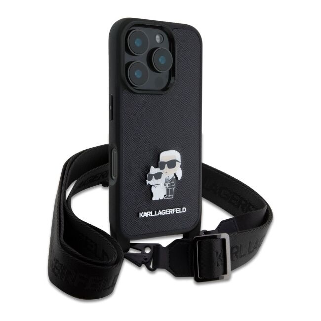 Husa premium pentru  iPhone 16 Pro Max Karl Lagerfeld superior quality - Negru Denim