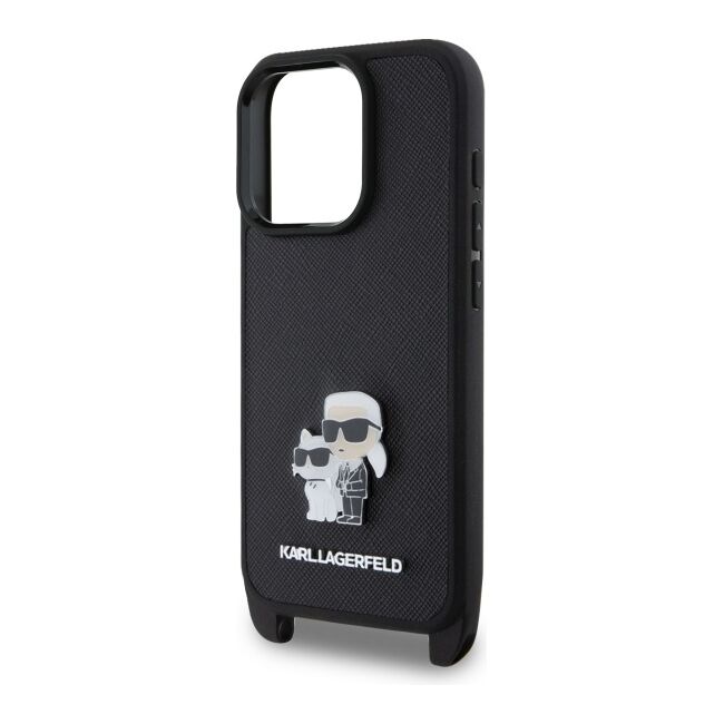 Husa premium pentru  iPhone 16 Pro Max Karl Lagerfeld superior quality - Negru Denim