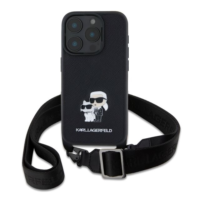 Husa premium pentru  iPhone 16 Pro Max Karl Lagerfeld superior quality - Negru Denim