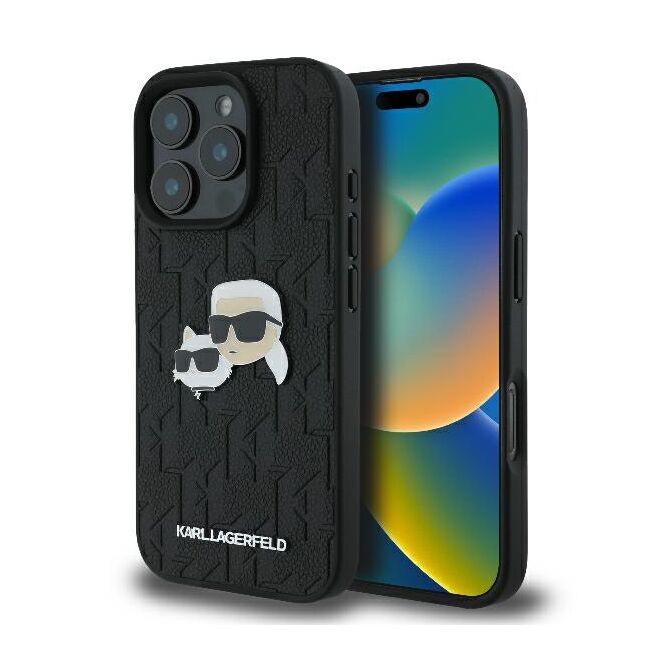 Husa premium pentru  iPhone 16 Pro Max Karl Lagerfeld superior quality - Negru Denim