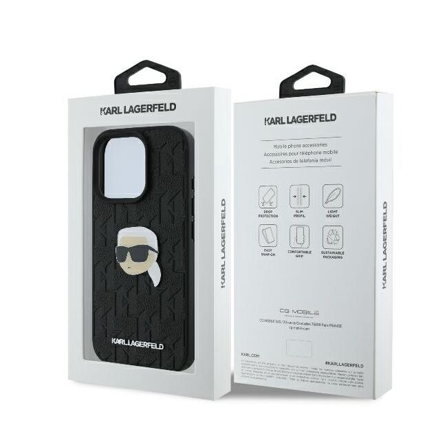 Husa premium pentru  iPhone 16 Pro Max Karl Lagerfeld superior quality - Negru Royal
