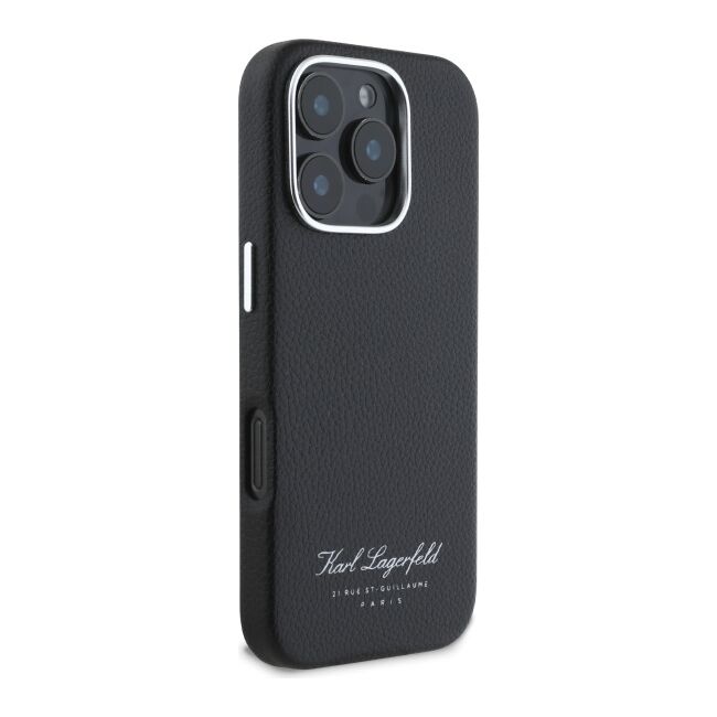 Husa premium pentru  iPhone 16 Pro Max Karl Lagerfeld superior quality - Negru mat