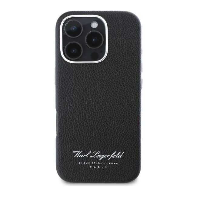 Husa premium pentru  iPhone 16 Pro Max Karl Lagerfeld superior quality - Negru mat