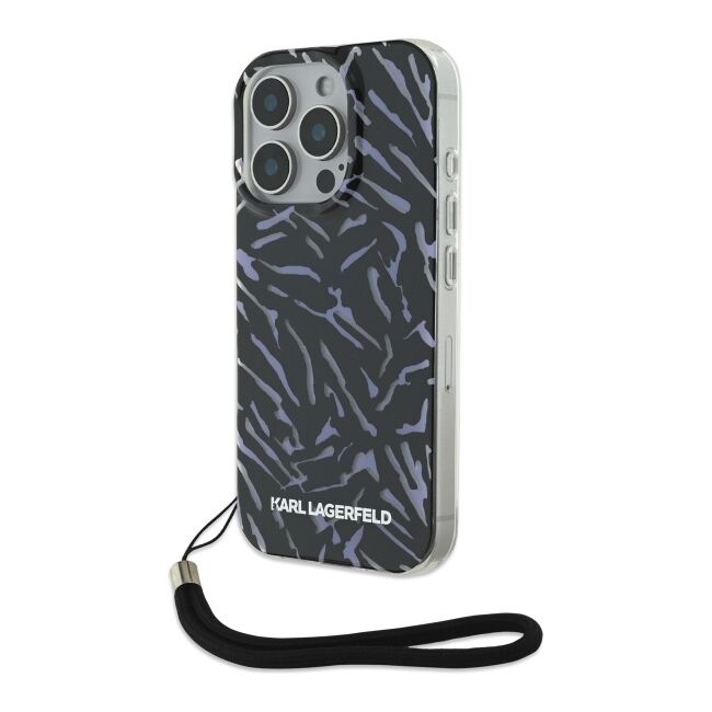 Husa premium pentru  iPhone 16 Pro Max Karl Lagerfeld superior quality - Negru texturat