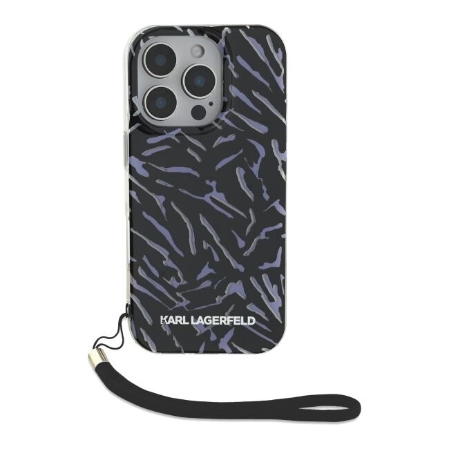 Husa premium pentru  iPhone 16 Pro Max Karl Lagerfeld superior quality - Negru texturat