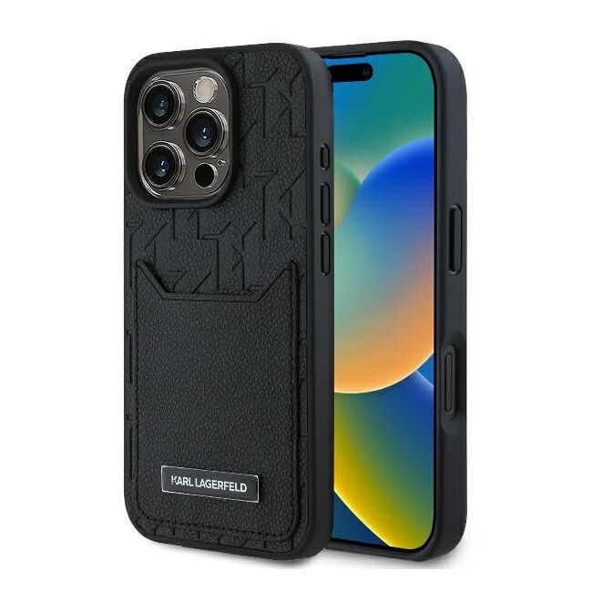 Husa premium pentru  iPhone 16 Pro Max Karl Lagerfeld superior quality - Negru titan
