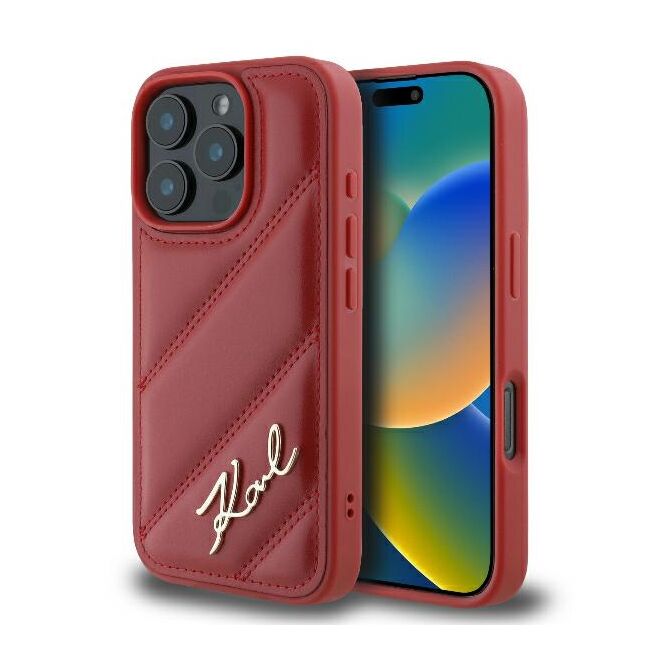 Husa premium pentru  iPhone 16 Pro Max Karl Lagerfeld superior quality - Rosu