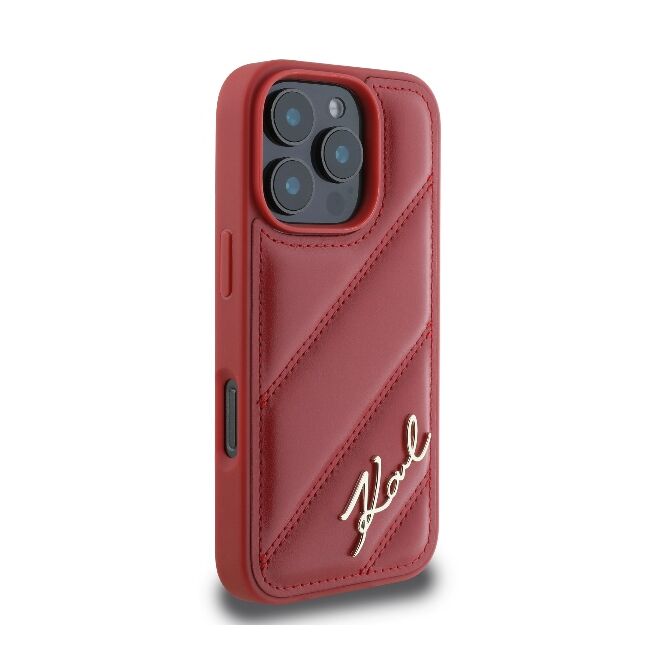 Husa premium pentru  iPhone 16 Pro Max Karl Lagerfeld superior quality - Rosu