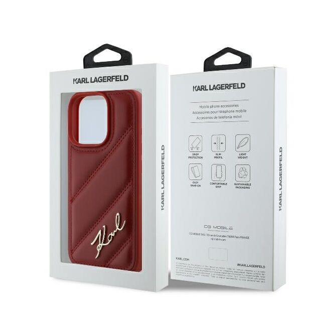 Husa premium pentru  iPhone 16 Pro Max Karl Lagerfeld superior quality - Rosu