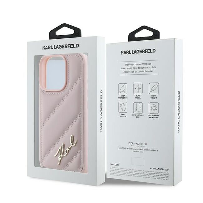 Husa premium pentru  iPhone 16 Pro Max Karl Lagerfeld superior quality - Roz