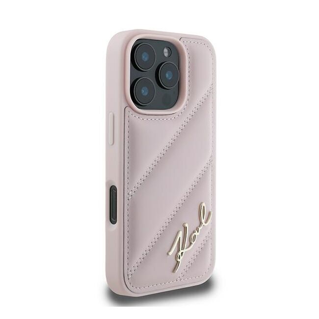 Husa premium pentru  iPhone 16 Pro Max Karl Lagerfeld superior quality - Roz