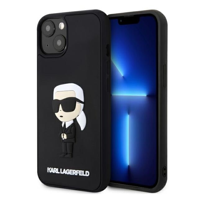 Husa premium pentru  iPhone 15 Plus Karl Lagerfeld superior quality - Negru fumuriu