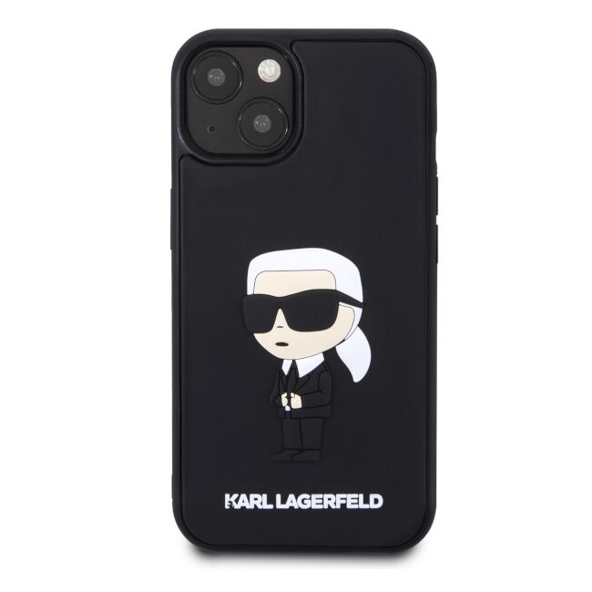 Husa premium pentru  iPhone 15 Plus Karl Lagerfeld superior quality - Negru fumuriu