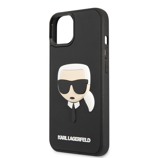 Husa premium pentru  iPhone 15 Plus Karl Lagerfeld superior quality - Negru mahagon