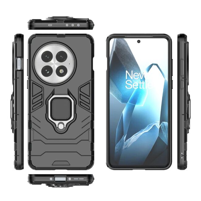 Husa pentru  OnePlus 13 cu inel Ring Armor Kickstand Tough, Negru