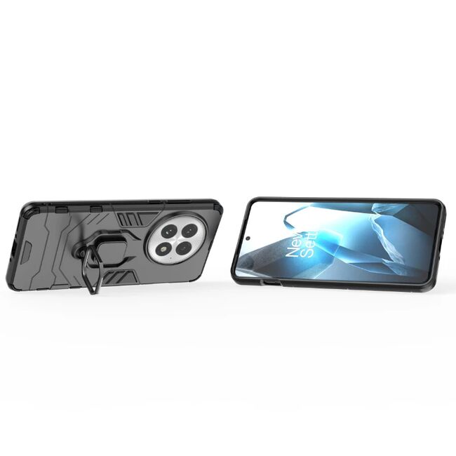 Husa pentru  OnePlus 13 cu inel Ring Armor Kickstand Tough, Negru