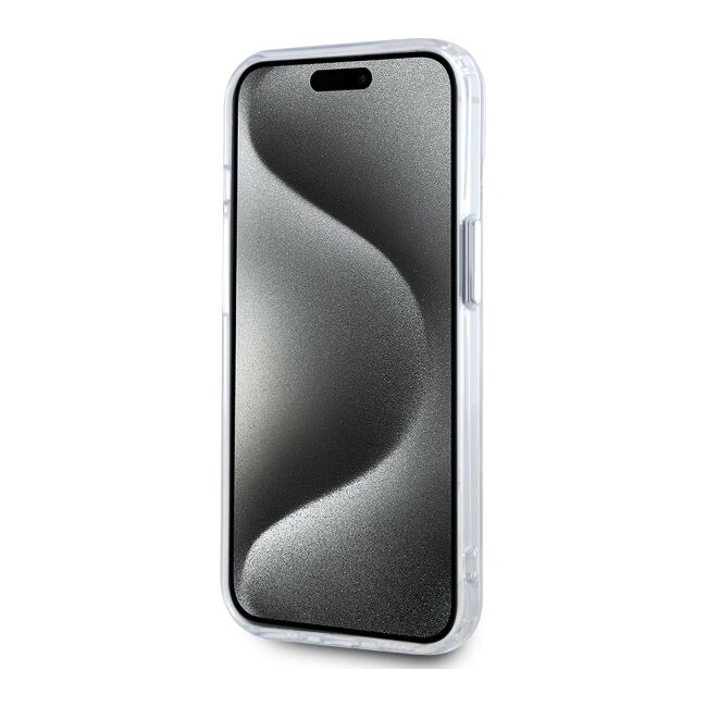 Husa premium pentru  iPhone 15 Plus Karl Lagerfeld compatibila Magsafe - Alb