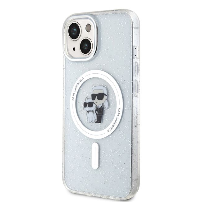 Husa premium pentru  iPhone 15 Plus Karl Lagerfeld compatibila Magsafe - Clear