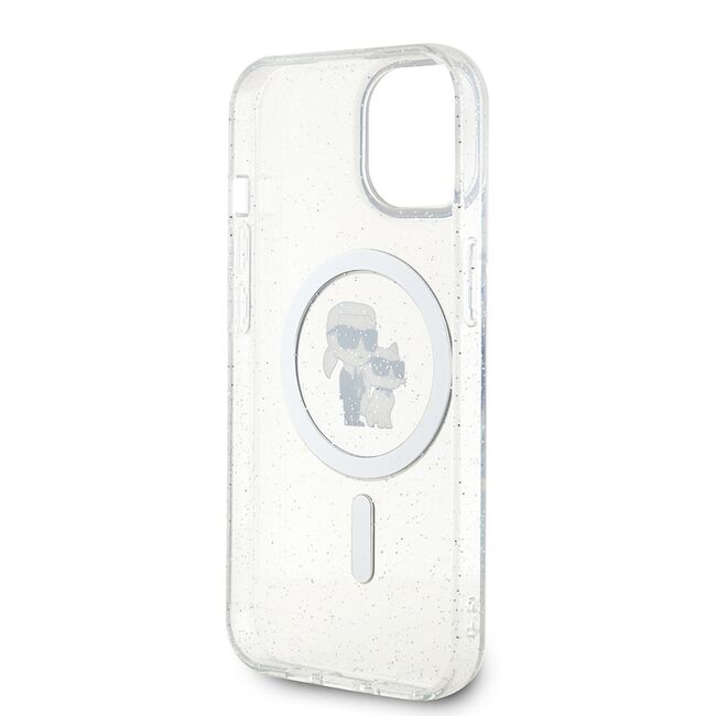 Husa premium pentru  iPhone 15 Plus Karl Lagerfeld compatibila Magsafe - Clear
