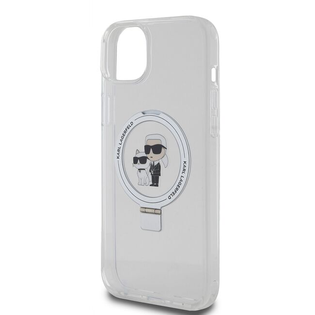 Husa premium pentru  iPhone 15 Plus Karl Lagerfeld compatibila Magsafe - Gri