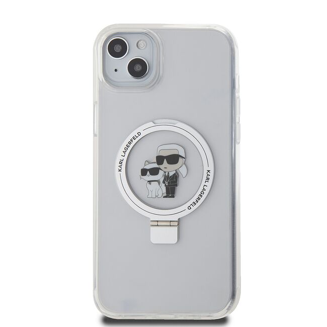 Husa premium pentru  iPhone 15 Plus Karl Lagerfeld compatibila Magsafe - Gri