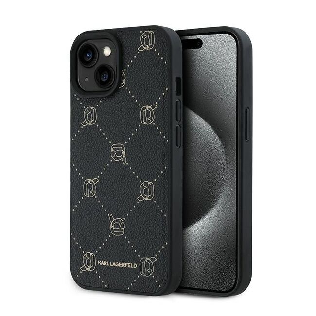 Husa premium pentru  iPhone 15 Plus Karl Lagerfeld compatibila Magsafe - Negru denim