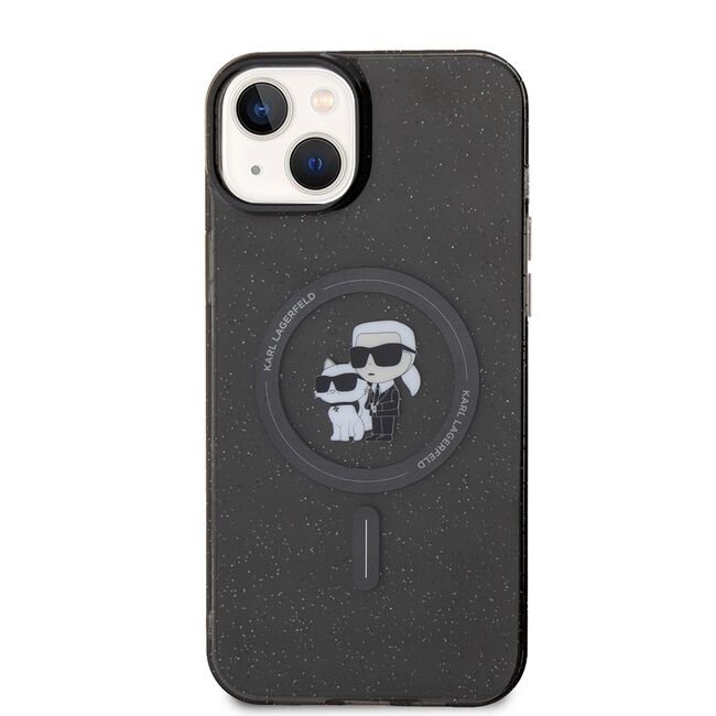 Husa premium pentru  iPhone 15 Plus Karl Lagerfeld compatibila Magsafe - Negru havana