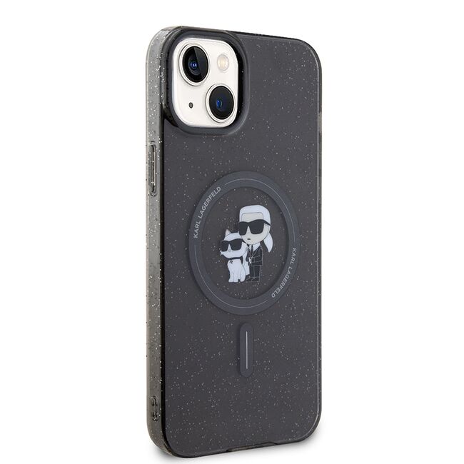 Husa premium pentru  iPhone 15 Plus Karl Lagerfeld compatibila Magsafe - Negru havana