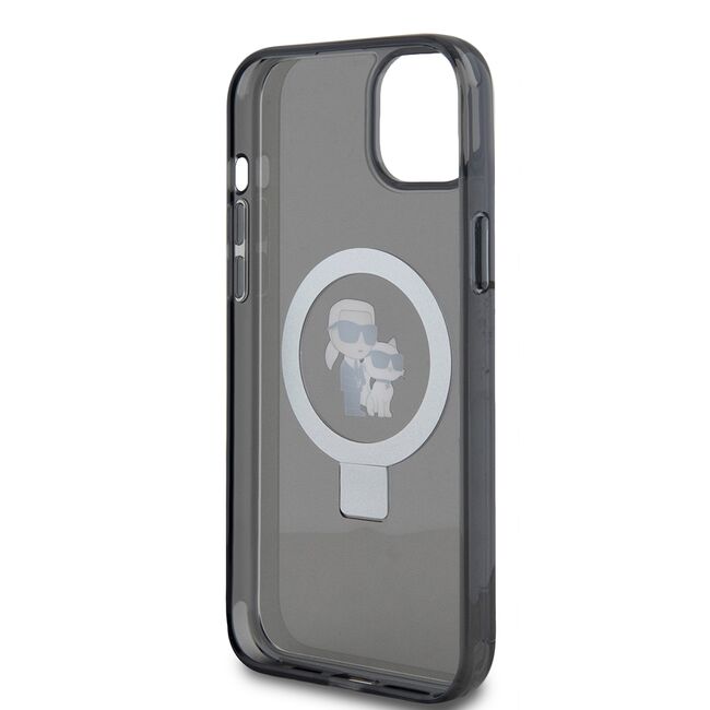 Husa premium pentru  iPhone 15 Plus Karl Lagerfeld compatibila Magsafe - Negru intens