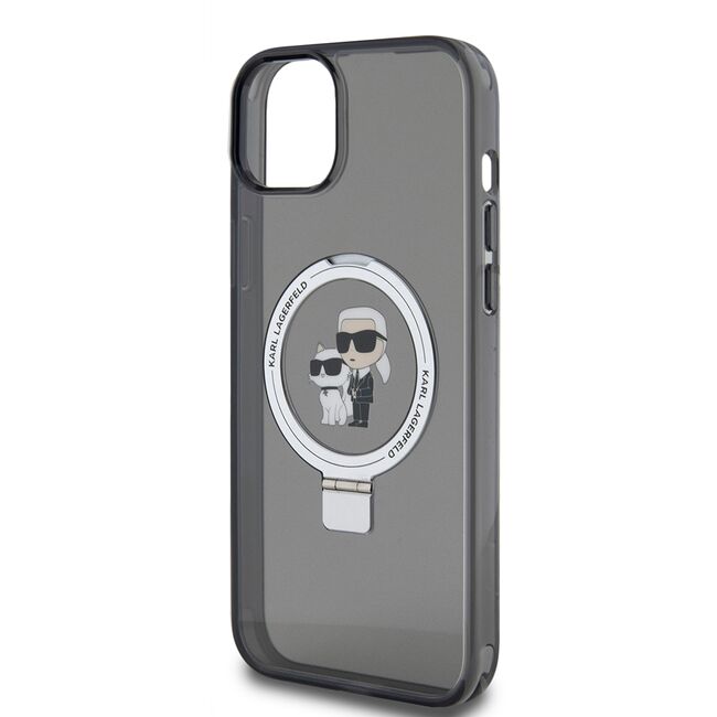 Husa premium pentru  iPhone 15 Plus Karl Lagerfeld compatibila Magsafe - Negru intens