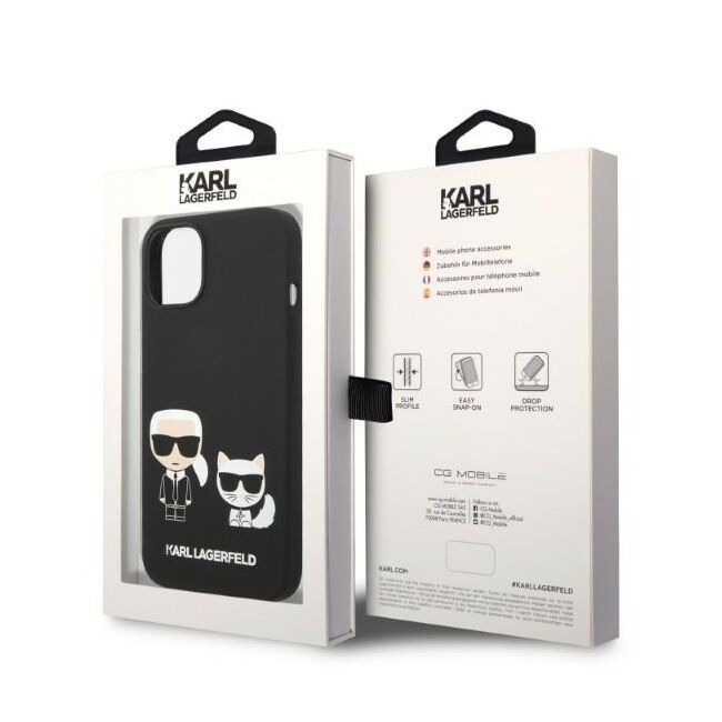 Husa premium pentru  iPhone 15 Plus Karl Lagerfeld compatibila Magsafe - Negru