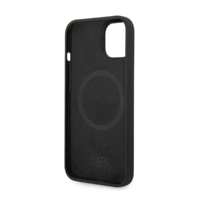 Husa premium pentru  iPhone 15 Plus Karl Lagerfeld compatibila Magsafe - Negru