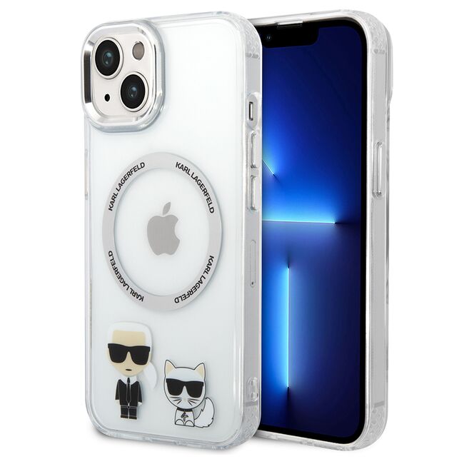 Husa premium pentru  iPhone 15 Plus Karl Lagerfeld compatibila Magsafe - Transparent