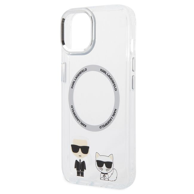 Husa premium pentru  iPhone 15 Plus Karl Lagerfeld compatibila Magsafe - Transparent
