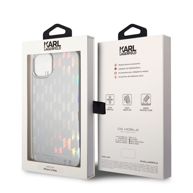 Husa premium pentru  iPhone 15 Plus Karl Lagerfeld superior quality - Alb